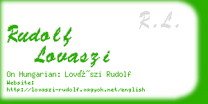 rudolf lovaszi business card